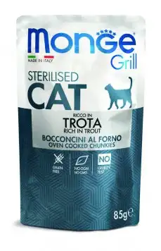Monge Cat Grill влажный корм для стерилизованных кошек с итальянской форелью (пауч)