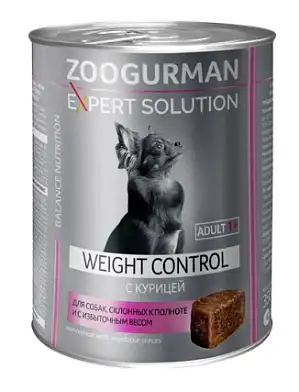 ЗООГУРМАН Expert Solution Weight Control консервы для собак склонных к полноте и с избыточным весом с курицей