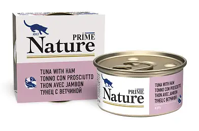 Prime Nature консервы для кошек с тунцом и ветчиной в желе