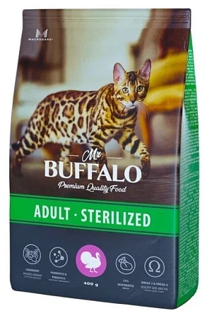 Купить mr.buffalo сухой корм для стерилизованных кошек, индейка